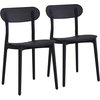 Isl Furnishings Zuho Modern Indoor Outdoor Chair 2, Pure Black CH55DC-2PK-PP01